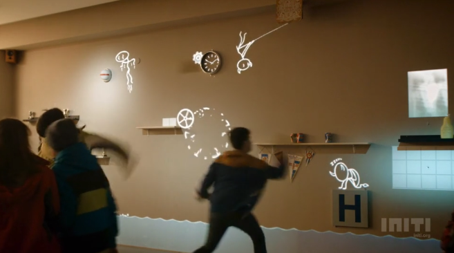 チェコチーム Initi 壁に投影した動く敵にボールをあてて撃退するインタラクティブ ゲーム Digital Playgroundz を発表 1kmの 壁への拡張も理論的には可能 Seamless