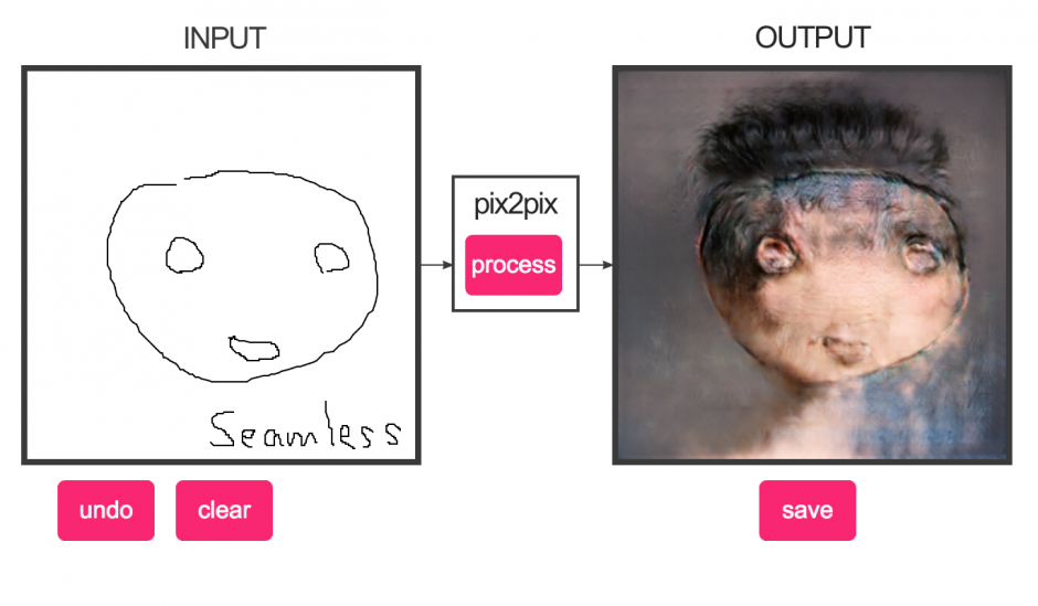 単純な線画から油絵のような絵に自動生成してくれる人工知能ベースのwebツール Pix2pix が登場 Seamless