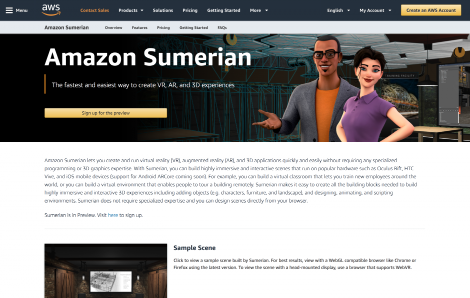 Amazon Vr Arコンテンツを作成できるwebベースの新たなツール Sumerian を発表 同社aiサービスと連携したキャラクタ作成も可能 Seamless