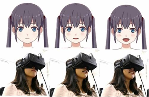 VRヘッドセット装着者の表情の種類と強さを機械学習で推定し、アバターに反映させる技術